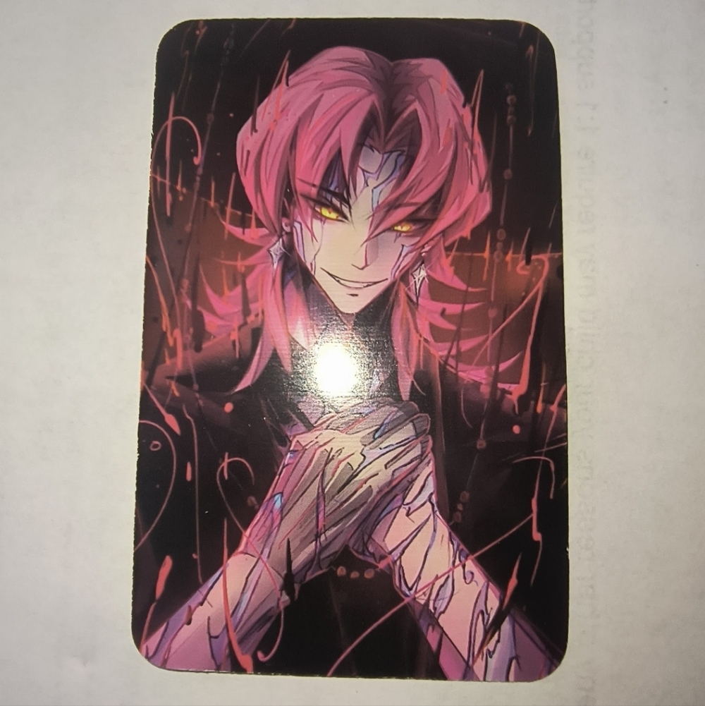 Anime Art Card with Pink-Haired Character Kpop Demon Hunters Romance